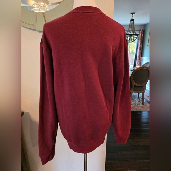 Nike Men's Size Small Hybrid Fleece Sweatshirt Burgundy White Black Swoosh - Picture 5 of 11